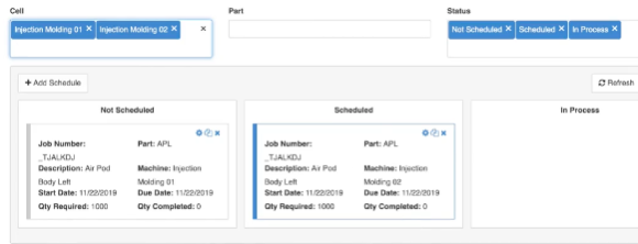 Dashboard Scheduling In Progress