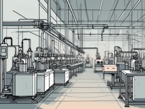 A factory assembly line with various automated error-prevention mechanisms