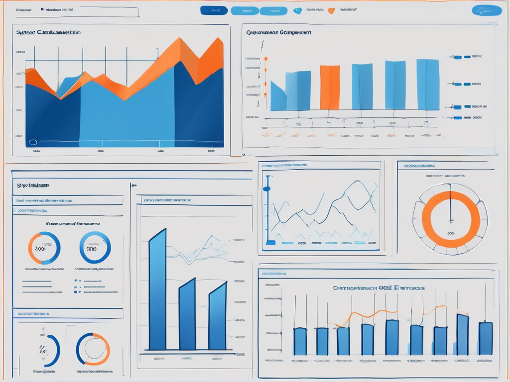 A computer screen displaying a syteline interface with various charts and graphs representing the calculation of overall equipment effectiveness (oee)